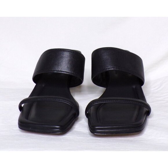 🆕VINCE Cora Kitten Heel Slide Sandal Shoe Leather 7.5 Black - Picture 10 of 16